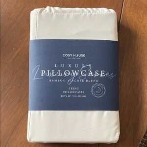 CosyHouse Collection  Bamboo Viscose Blend Cream Pillowcases